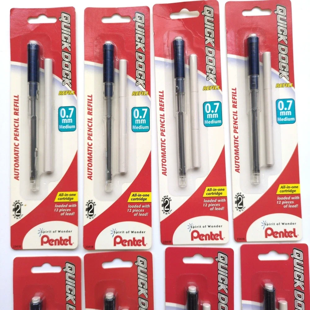 NEW Pentel Quick Dock Mechanical Pencil & 8 Refill Cartridges 0.7mm 0.5mm Lead